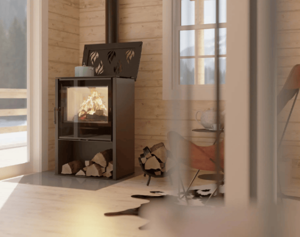 poele a bois hitze lupo M avec plaque de cuisson